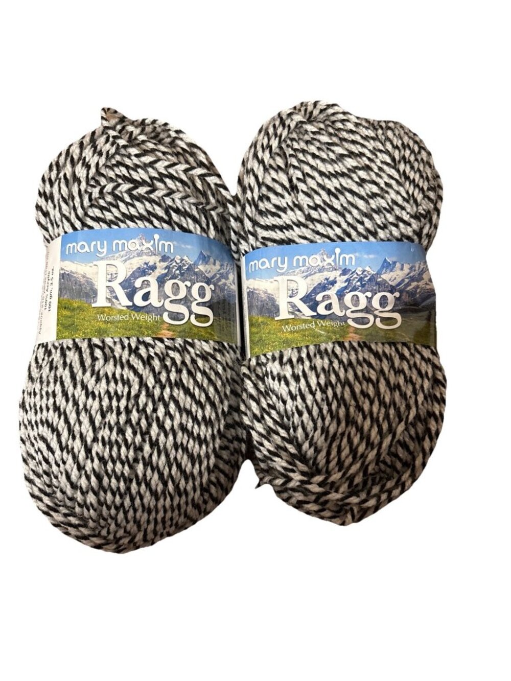 -New Mary Maxim RAGG Yarn #4 Worsted Weight Yarn - Color Black